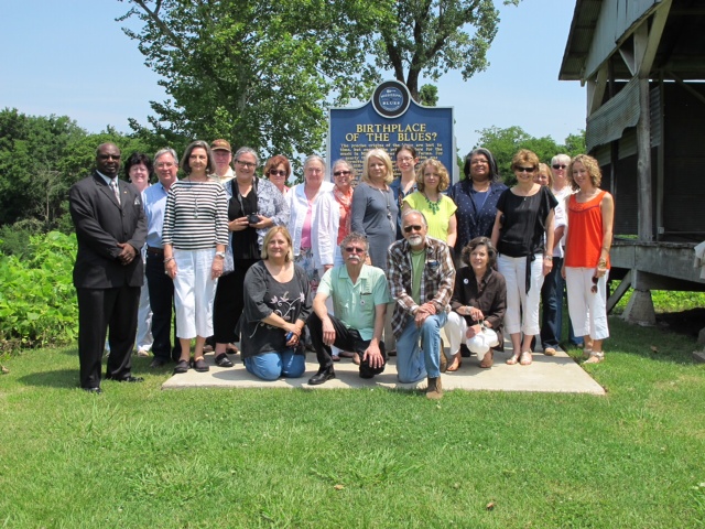 Photo:  Board members, staff, and friends of the Mississippi Humanities Council at Dockery Farms.  Photo by Rachel Anderson.